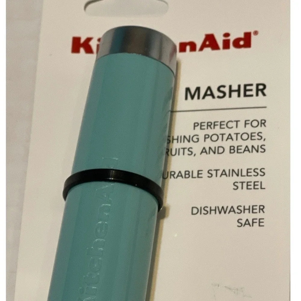KitchenAid Masher Aqua Sky Blue Handle Stainless Steel KE008OHAQA NEW